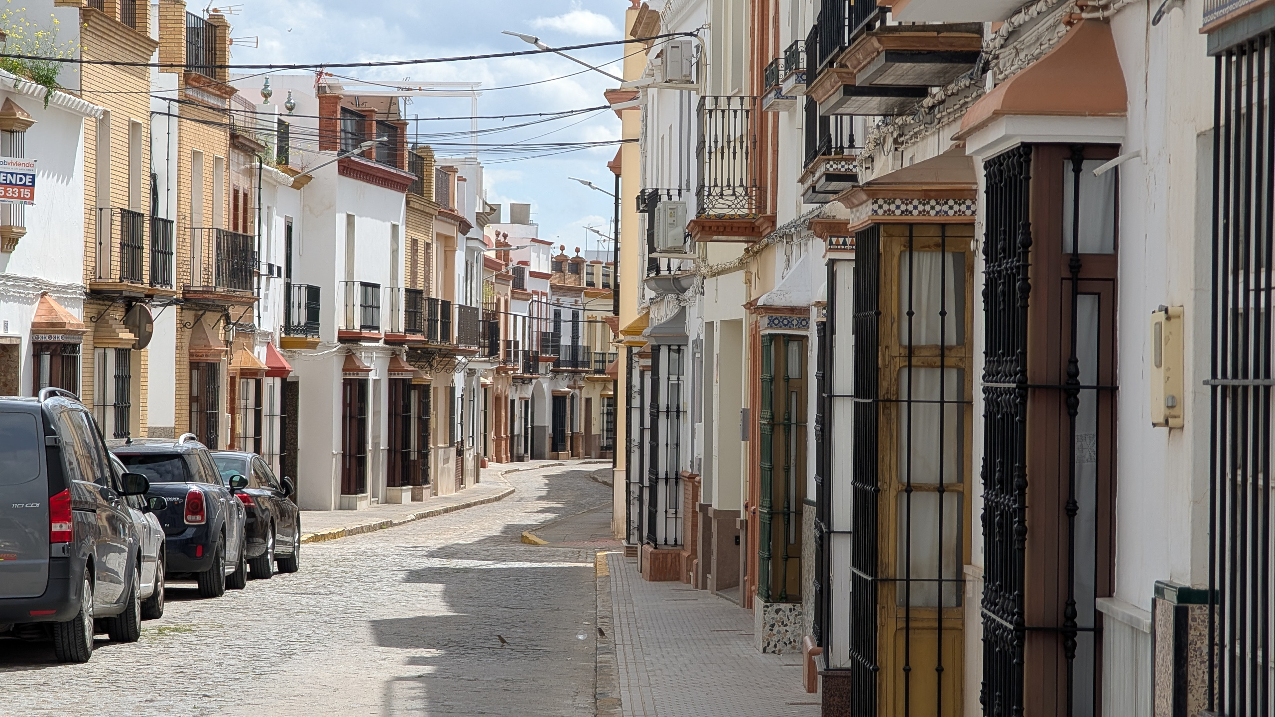 Ankunft in Utrera – typische andalusische Gasse